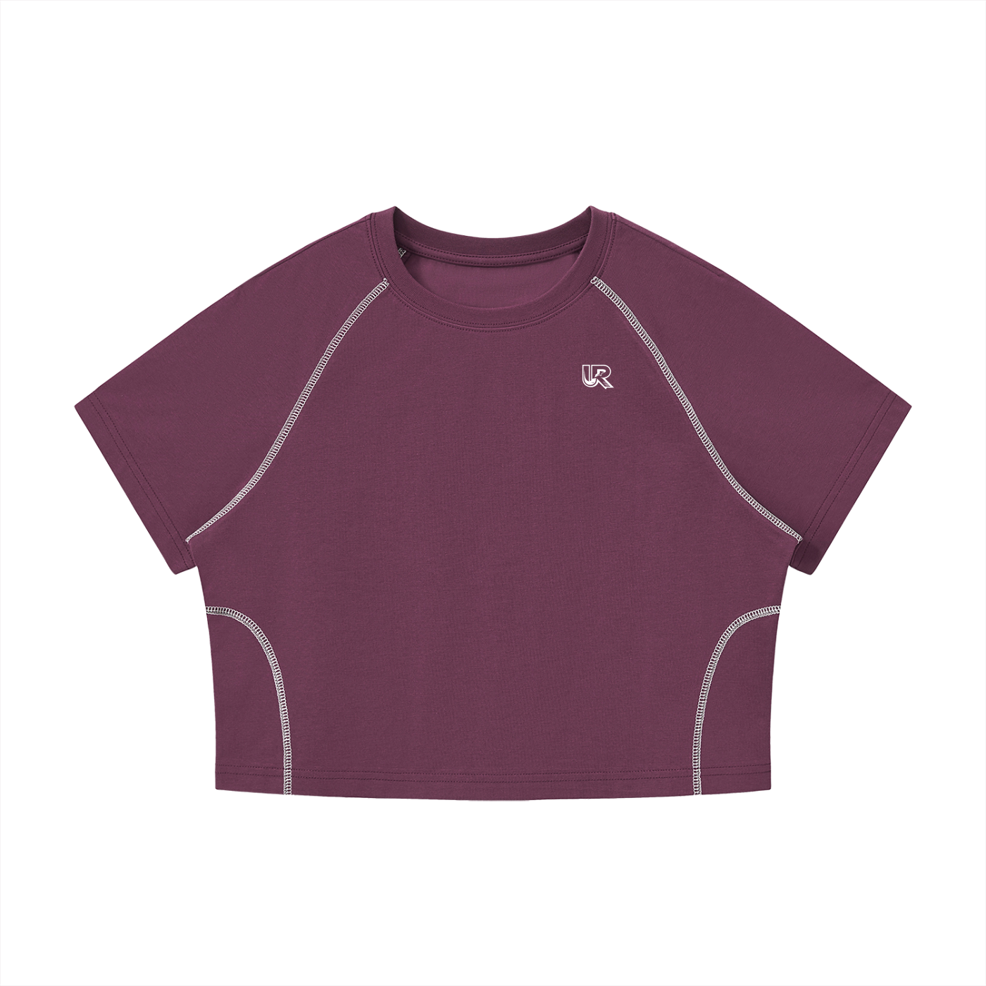 Women's Contrast Stitch Raglan Crop T-Shirt