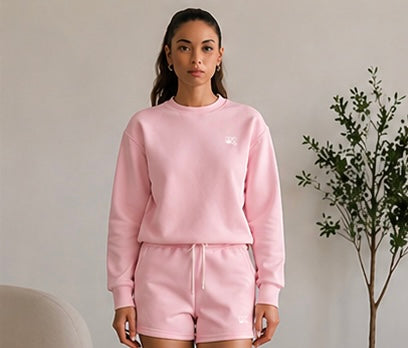 Essential Fleece Mock-Neck Crew Sweatshirt