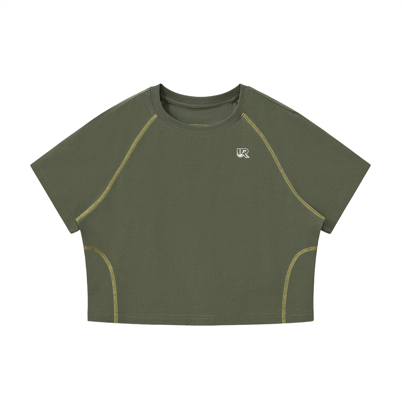 Women's Contrast Stitch Raglan Crop T-Shirt