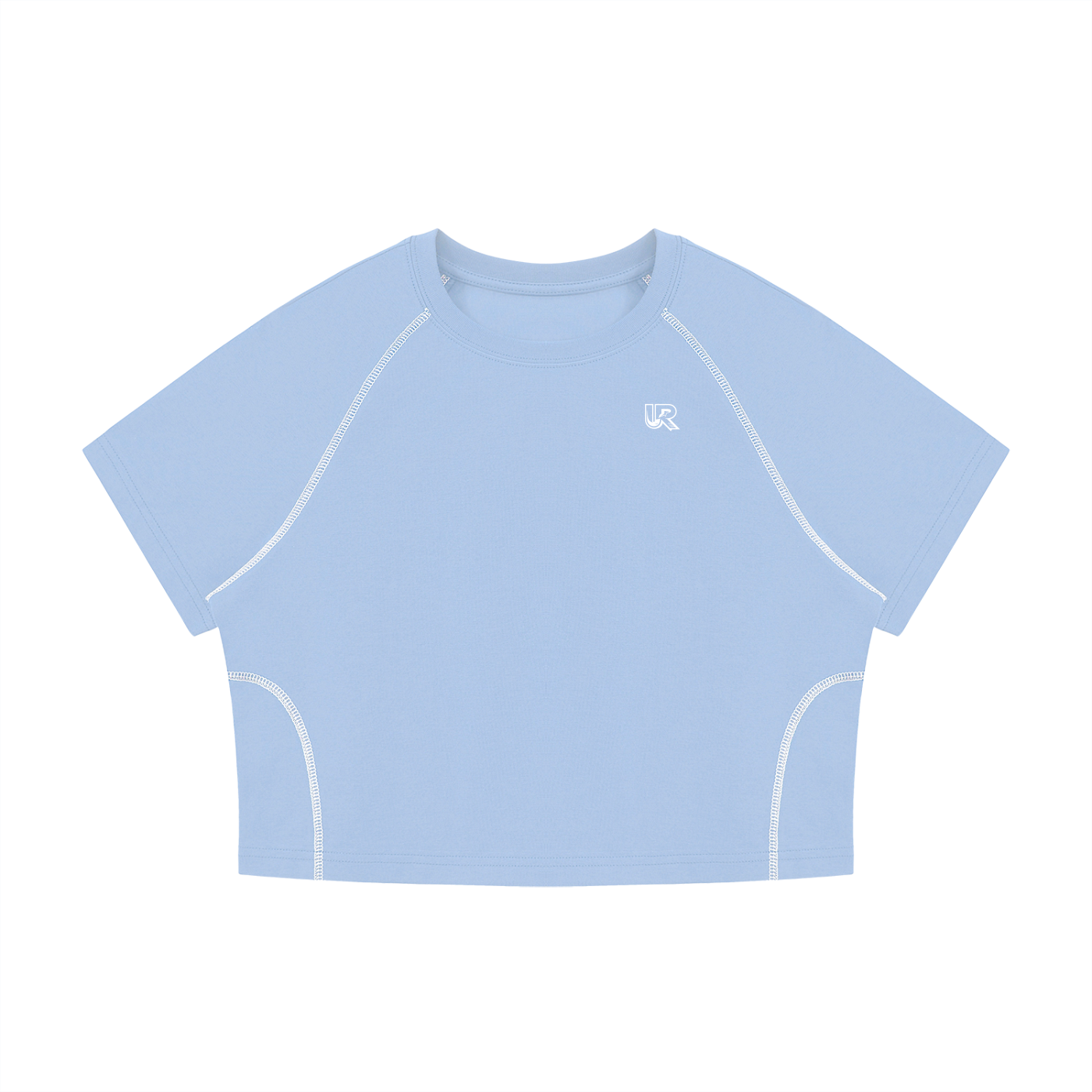 Women's Contrast Stitch Raglan Crop T-Shirt