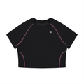 Women's Contrast Stitch Raglan Crop T-Shirt