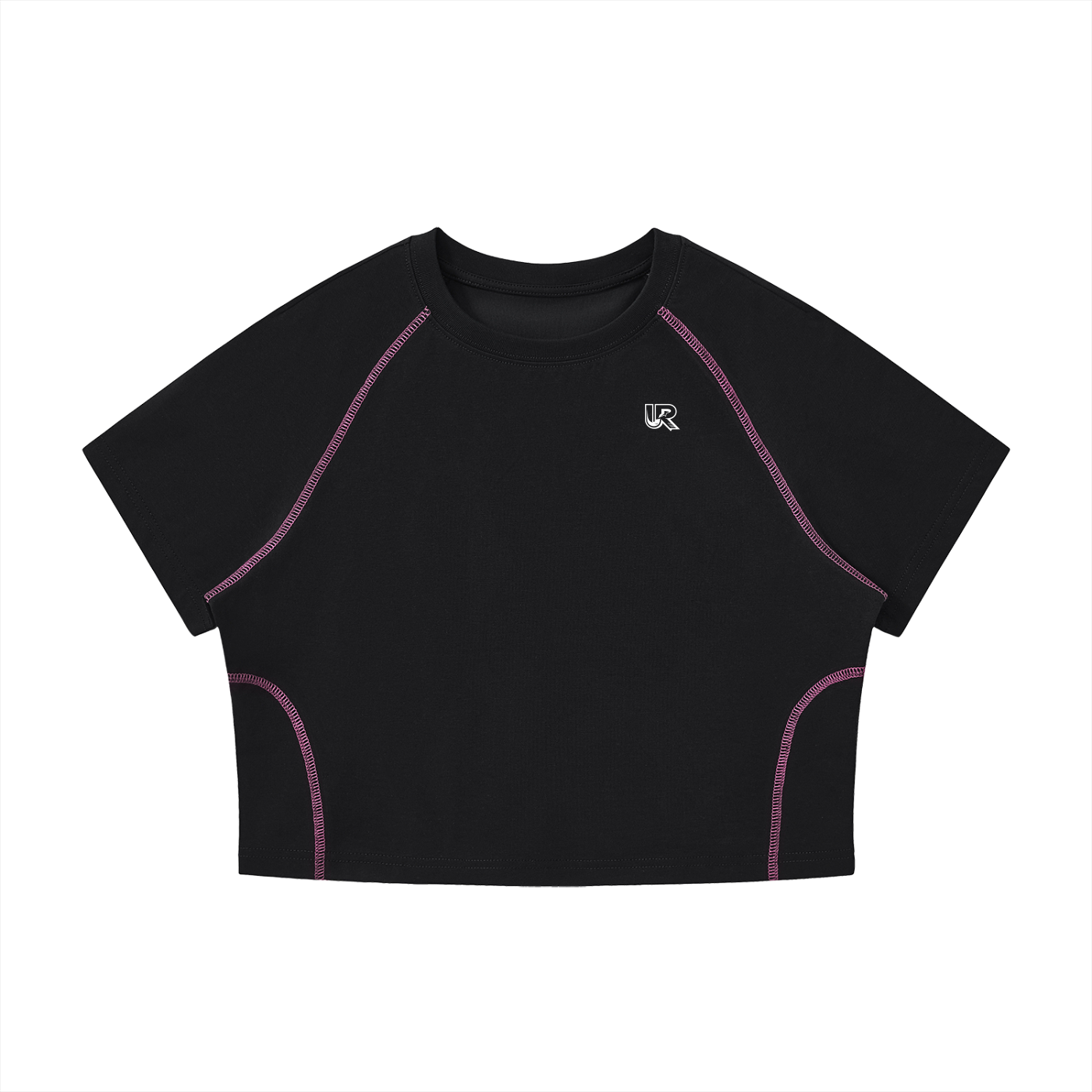 Women's Contrast Stitch Raglan Crop T-Shirt